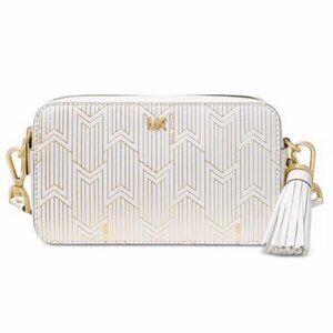 Michael Kors womens 32H8MF5M1M Metallic Deco Small Camera Bag Optic White